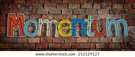 Momentum Brick wall Single Word Text Background Clean Concept