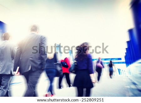 Business People Walking Commuter Corporate Travel Concept