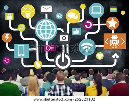 Global Communications Social Networking Business Seminar Online Concept