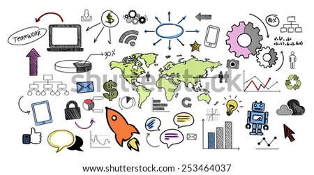 Global Business World Organization Market Commercial Concept