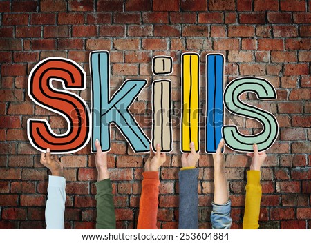 Skills Word Concepts Isolated on Background Concept