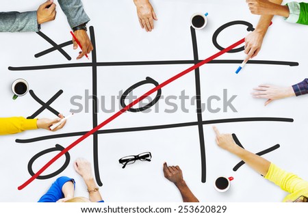 Tic Tac Toe Game Competition XO Win Challecge Concept