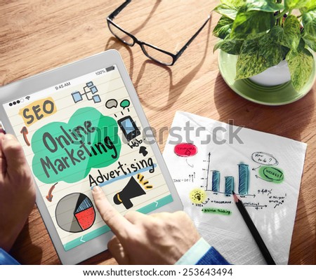 Digital Online Marketing Office Working Concept