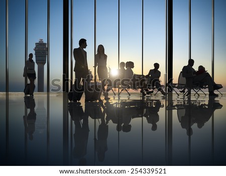 Business People Waiting Airport Business Trip Travel Destination