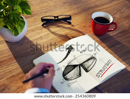 Businessman Sketching Strategy Planning Mission Ideas Concept