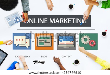 Online Marketing Business Content Strategy Target Concept