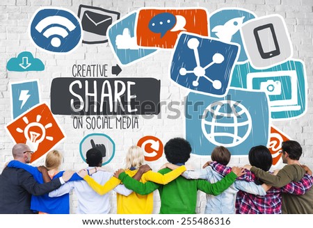 Share Sharing Social Media Networking Online Download Concept