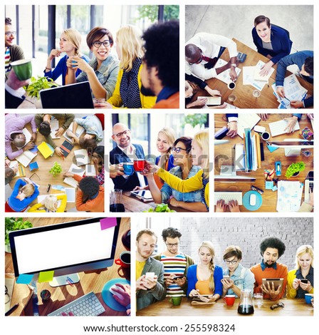 Diverse Group People Working Team Interaction Concept