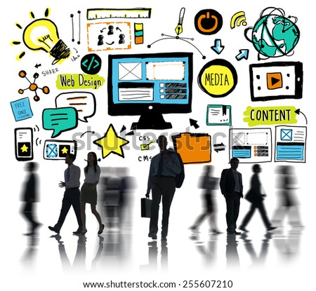 Business People Web Design Content Office Worker Concept