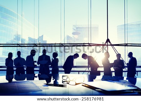 Business People Japanese Culture Bowing Respect Greeting Concept