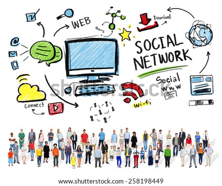 Social Network Social Media Diversity People Community Concept