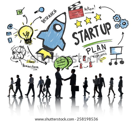 Start Up Business Launch Success Business Handshake Concept