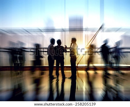 Group of Business People in Office Building Concept