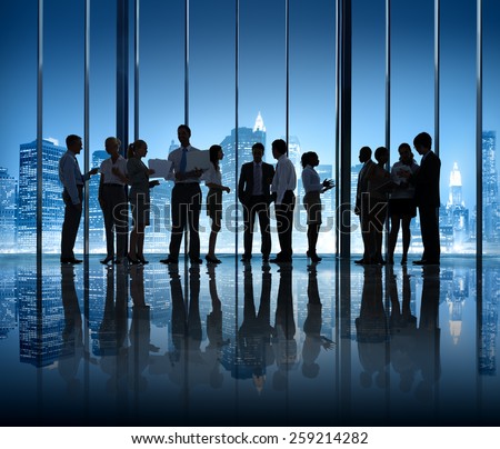 Business People Silhouette Company Working Teamwork Office Concept