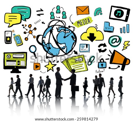 Business People Media Global Communication Partnership Concept