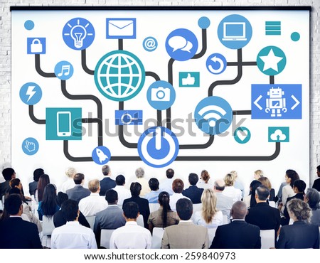 Global Communications Social Networking Business Seminar Online Concept