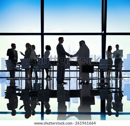 Diverse Business People Handshake Office Concept