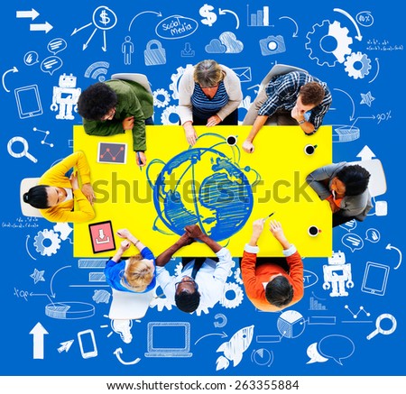 Global Communication Technology Connection Social Network Concept