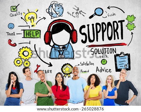 Support Solution Advice Help Care Satisfaction Quality Concept