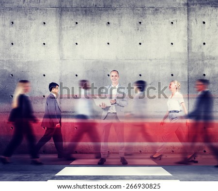 Businessman Standing Out From The Crowd Working Concept