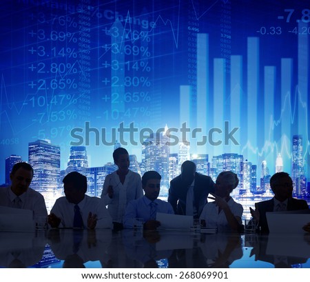 Stock Exchange Business People Conference Meeting Seminar Concept