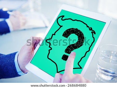 Human Brain Thinking Confusing Question Mark Concept