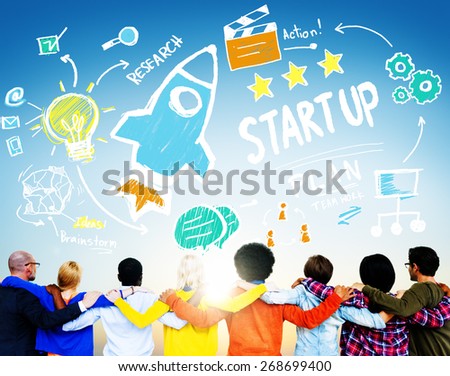 Start Up Business Launch Success People Friendship Concept