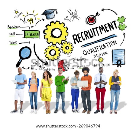 Ethnicity People Recruitment Digital Divices Searching Concept