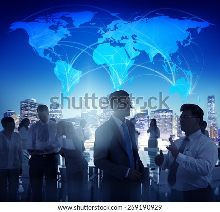 Business People Brainstorming Meeting Global Business Concept