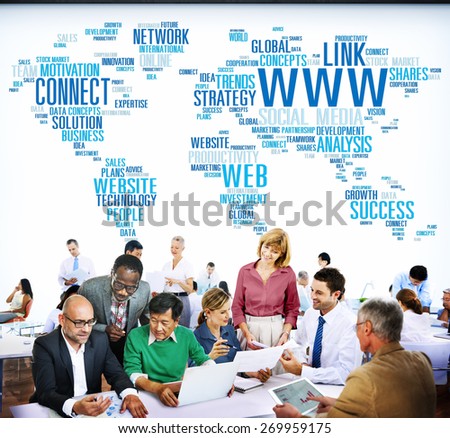 WWW Media Social Networking Technology Connection Concept