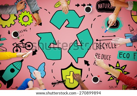 Recycle Reduce Reuse Eco Friendly Natural Saving Go Green Concept