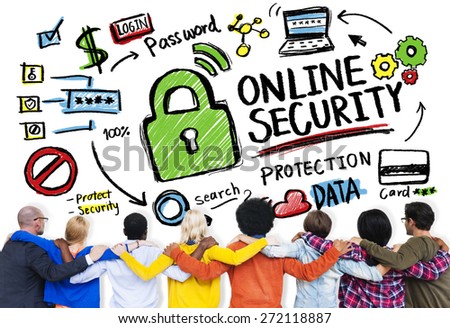 Online Security Protection Internet Safety People Friendship Concept