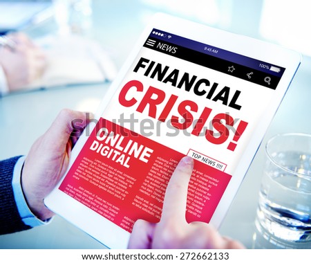 Digital Online News Headline Financial Crisis Concept
