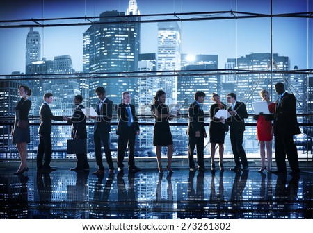 Business People Interaction Communication Colleagues Working Office Concept