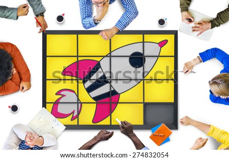 Startup Technology Growth Success Game Puzzle Concept