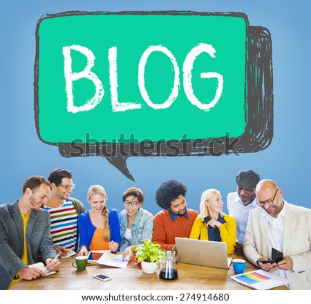 Social Media Connecting Blog Communication Content Concept