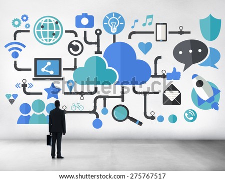 Social Media Social Networking Connection Data Storage Concept