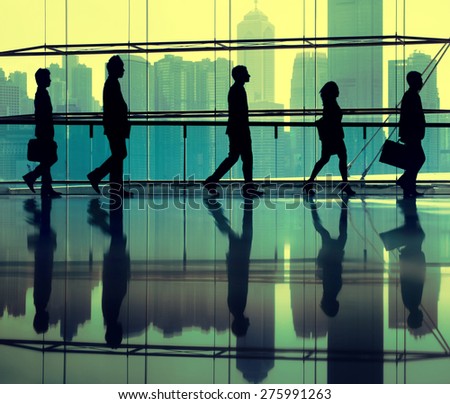 Business People Commuter Walking Office Concept