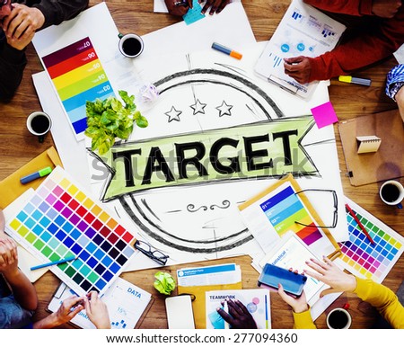 Target Banner Badge Advertising Success Goals Growth Concept