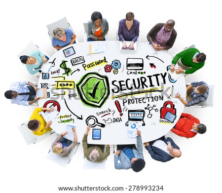 Ethnicity People Digital Devices Security Protection Communication Concept
