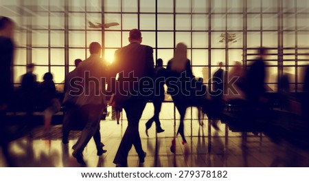Travel Business People Commuter Airport Corporate Concept