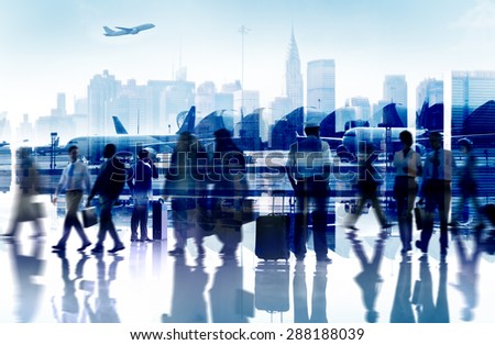 Business People Travel Departure Airport Passenger Terminal Concept