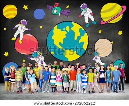 Planets Travel Dream Imagination Playful Space Universe Concept