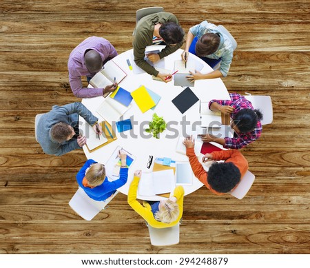 Contemporary Casual People Meeting Working Teamwork Concept