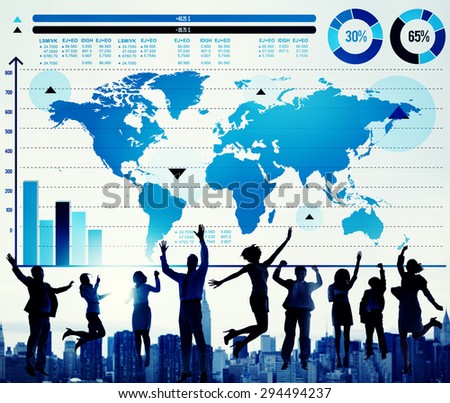 Global Business Graph Growth World Map Concept