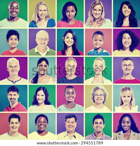 Portrait Group Diversity People Community Happiness Concept
