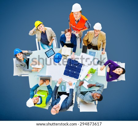 Architect Engineer Meeting Construction Design Concept
