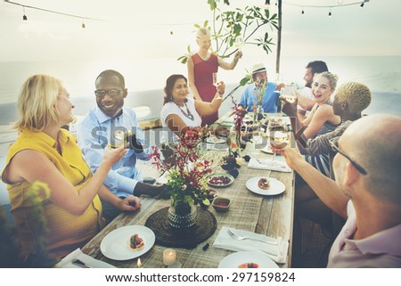 Diverse People Cheers Celebration Food Concept