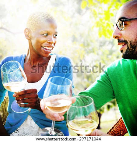 Friends Drinking Hanging Out Wine Concept