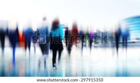 Business People Rush Hour Walking Commuting City Concept